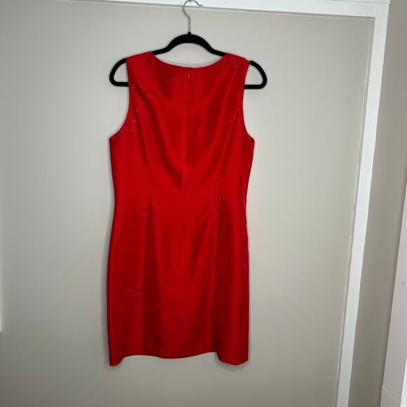 2 Piece Newport News Easy‎ Style Women’s Red 100% silk dress and jacket set - Picture 7 of 10